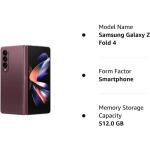 SAMSUNG Galaxy Z Fold 4 512GB Factory Unlocked Burgundy (Renewed)